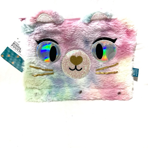 Other - Pen + Gear 3- Ring Soft Plush Kitty Binder Pencil Pouch